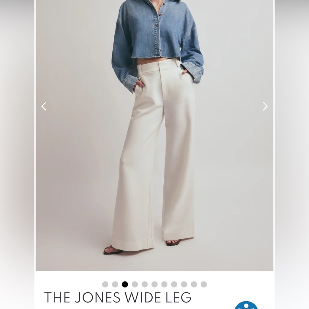 Favorite Daughter Jones Wide Leg Ivory Trousers